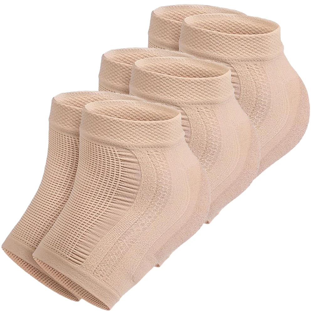 

3 Pairs Color Mesh Gel Heel Socks Winter Supplies Foot Protectors Cracking Preventing Covers Breathable Winter Supplies