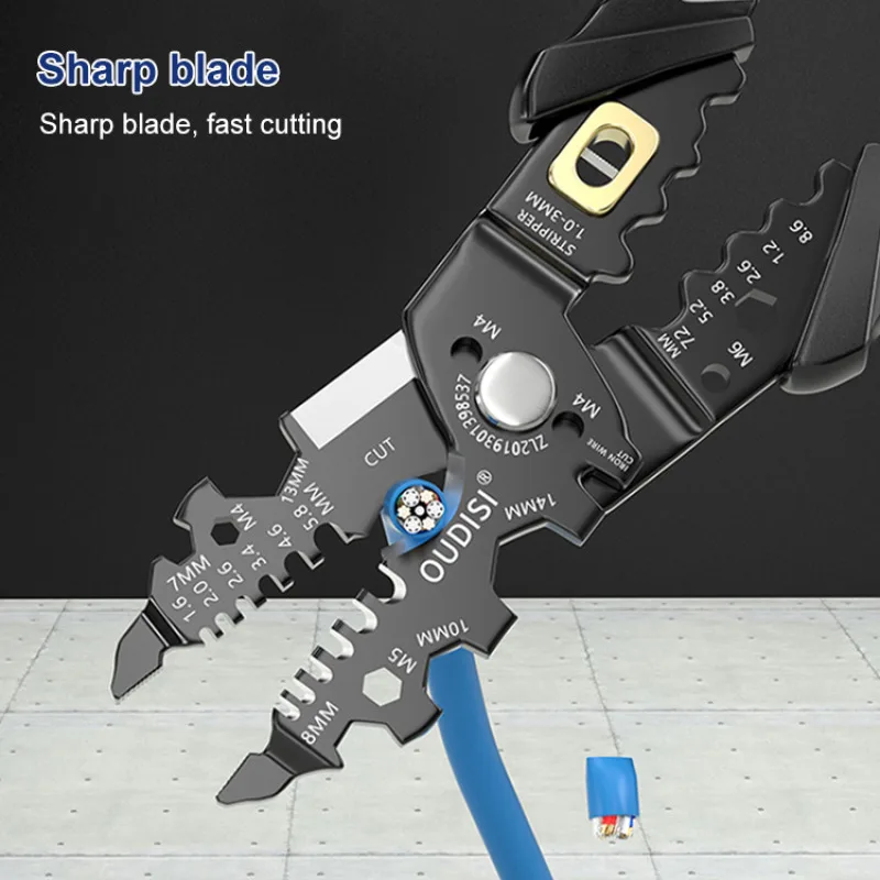 Multifunctional stripping pliers special splitter tool wire cutting crimping skinning winding pliers