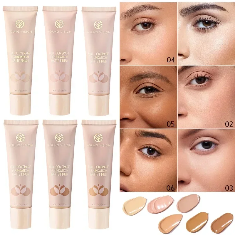 Matte Liquid Foundation Professional Base Makeup Waterproof Face Concealer Foundation Cream LongWear Full Coverage Cosmetics