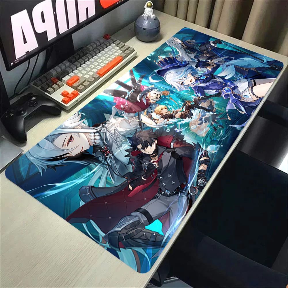 Anime Kawaii Girl Hu Tao Mousepad Genshin Impact Mouse Pad Gaming Laptop Keyboard Accessories Mouse Mat Desk Mat 90x40CM Carpet