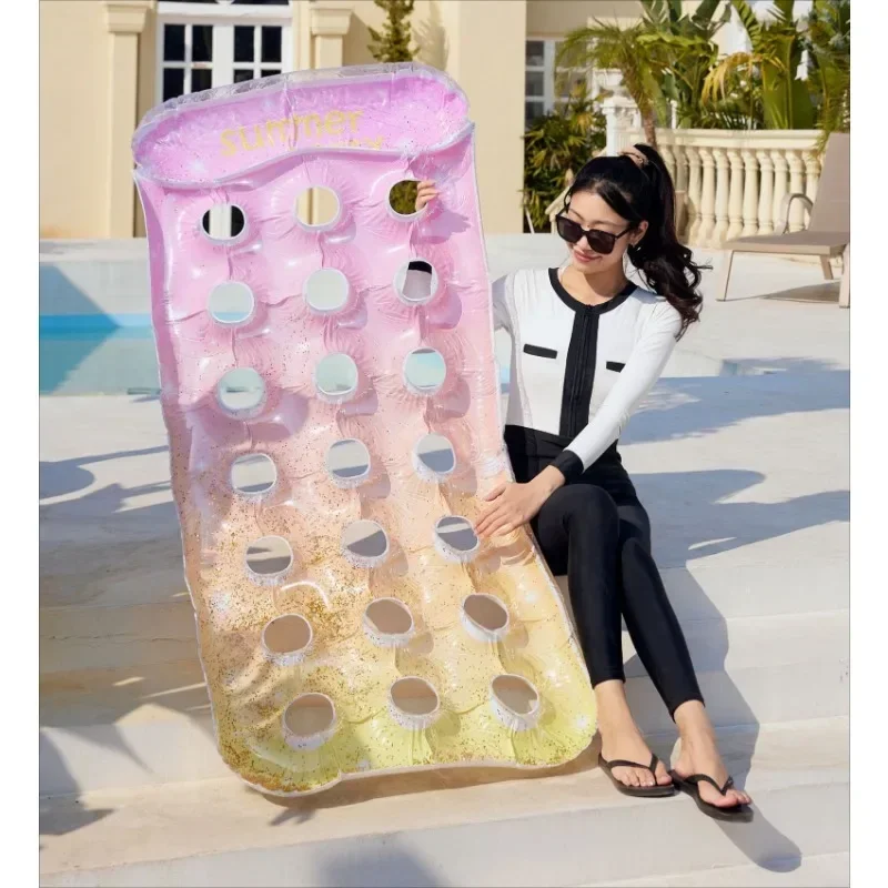 

Shining Inflatable Toys Swimming Lounge Chair Summer Inflatable Floating Mattress Starry Sky Outdoor Pool Beach Party Water Toys
