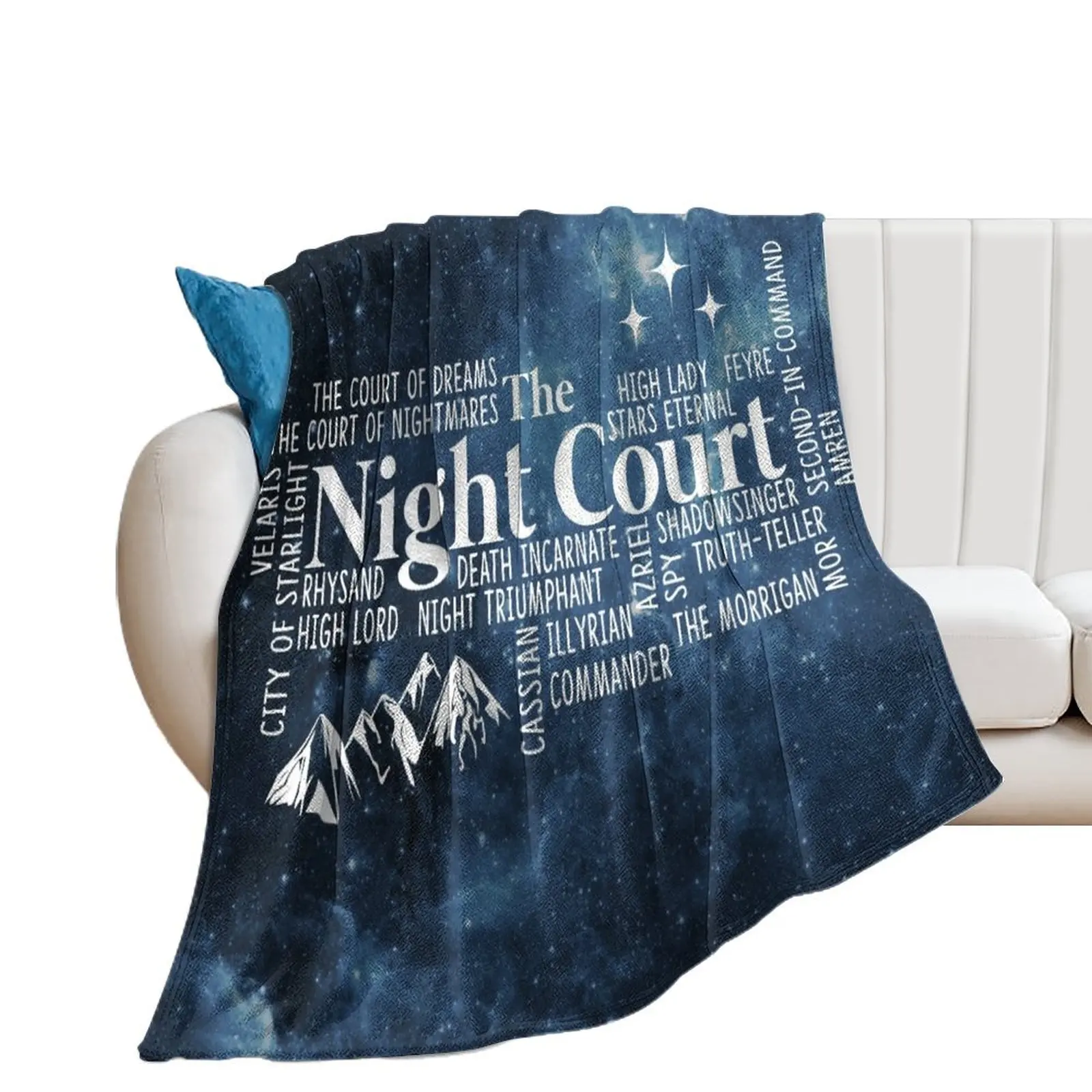 The Night Court Typography Throw Blanket Winter beds Hairys manga Extra Large Throw Blankets