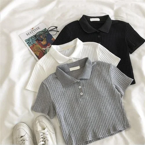 

Women's Harajuku Vintage T-irt Crop Top Dropip Tee Casual oulder-Length Sve Other Material 00% Skirt Sle