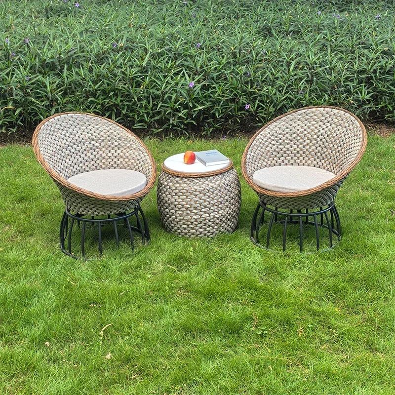 

Rotatable rattan outdoor small sofa round table combination creative leisure furniture garden balcony courtyard good partner