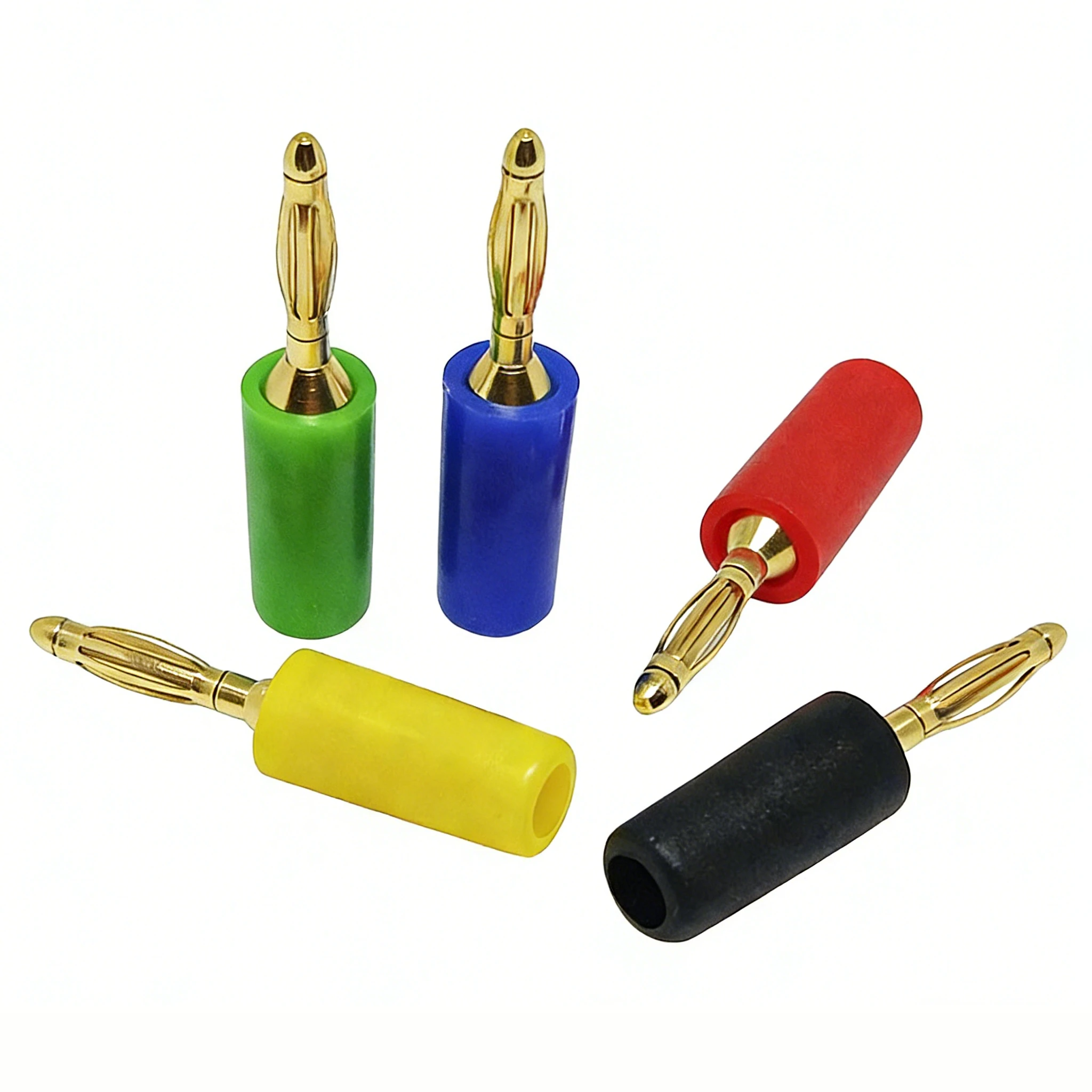 5PCS 2mm Audio Banana Plug Copper Gold Plated Plug Connector Mini Speaker Pure  Welded Assembly Experimental Test Cord Head