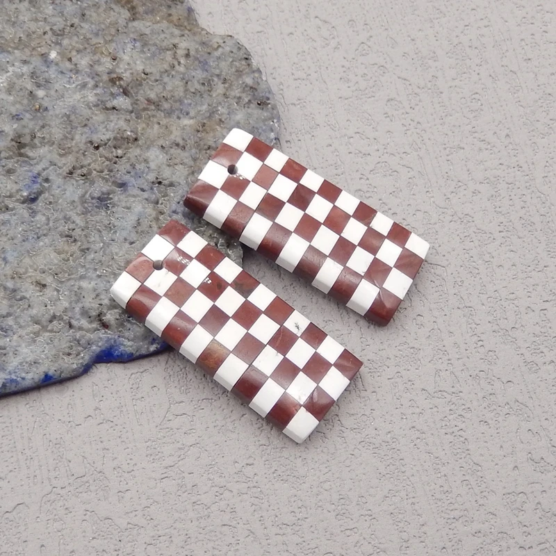 Natural Stone Multi-Color Picasso Jasper Howlite Earrings Beads,Fashion Jewelry Earrings Accessories For Women 29x13x4mm 6g