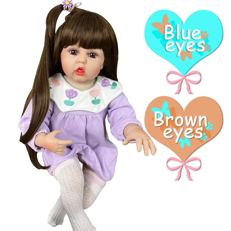 24 Inch Reborn Dolls 60 cm Cloth Body Pretty Girl Baby Doll For Sale Ethnic Doll Kid Birthday Xmas Gifts