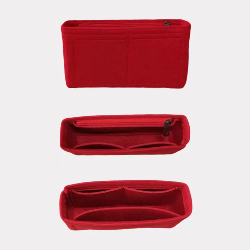 2.55 Insert organizer Bag Felt Women Makeup Bag liner Travel Organizer Portable Cosmetic Bag Shaper