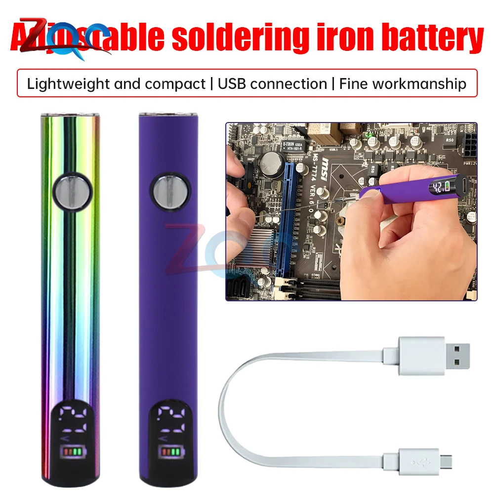 

510 Thread Battery Pen Solder Iron Heat Devices Heating Kit Fittings Adjustable Voltage & Portable Design Electronics Repair