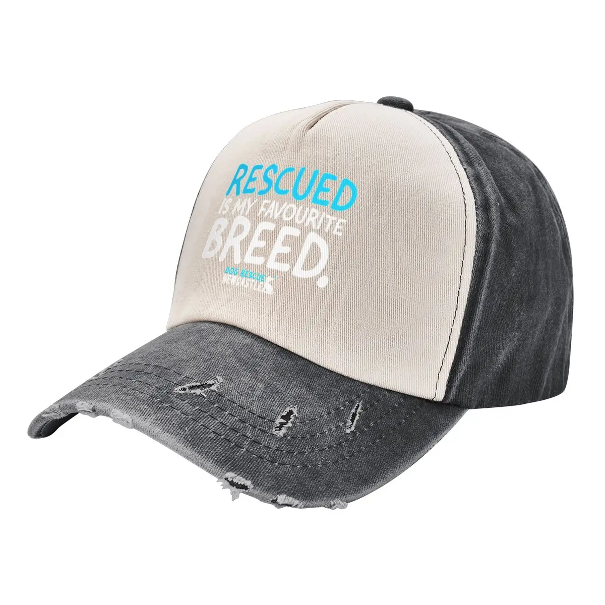 Rescued is my favourite breed Baseball Cap Beach Bag Hat Beach cute western Hat Boy Women's