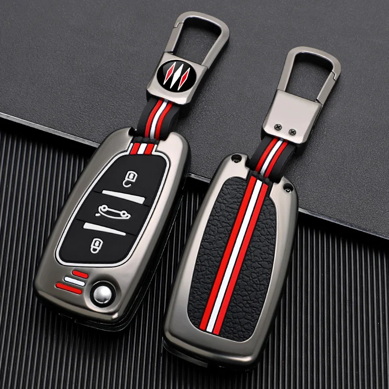 Funda de llave de coche de aleación de Zinc para Peugeot 306 407 807 para DS3 DS4 DS5 DS6 para Citroen C1 C2 C3 C4 C5 XSARA PICA llavero