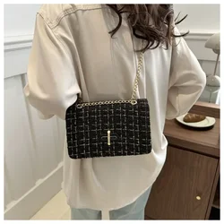 Bao High-quality Shoulder Crossbody Bag Small Square Shoulder Bag 2024 New Women's Armpit Fragrance Tweed Chain Shoulder Bag