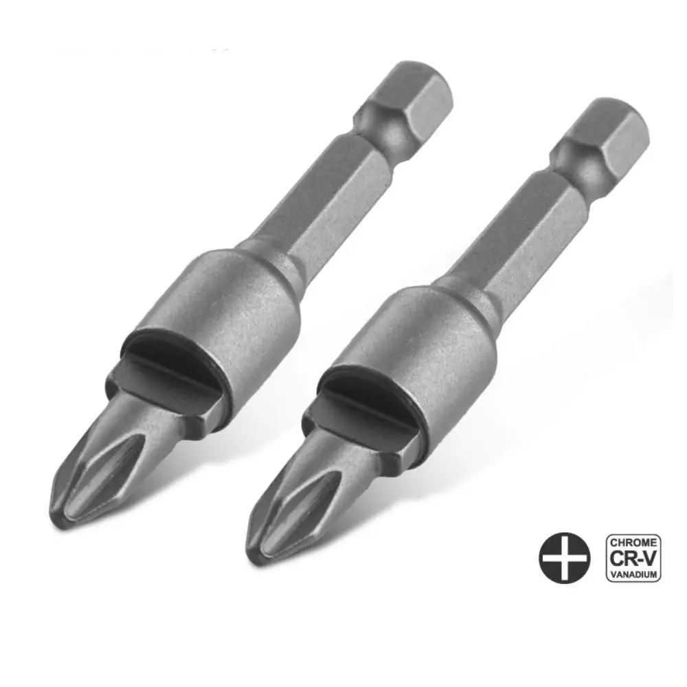 2 PCS Workshop Tools Steel Special Batch Head Invisible Solidly Screwdriver Bit 6.35MM Assemble a-buckle Connector Bench Drill