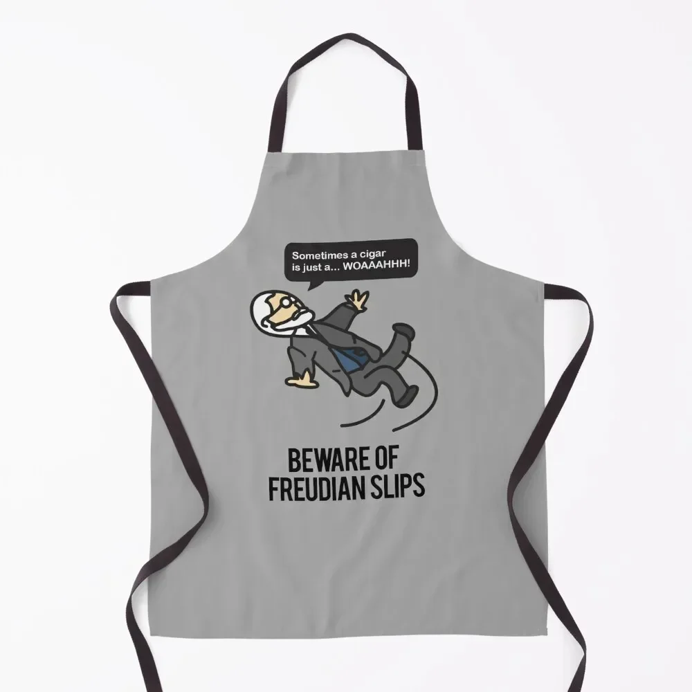 

Funny Psychology Joke Sigmund Freud - Beware of Freudian Slips Apron Kitchen Household Items Apron