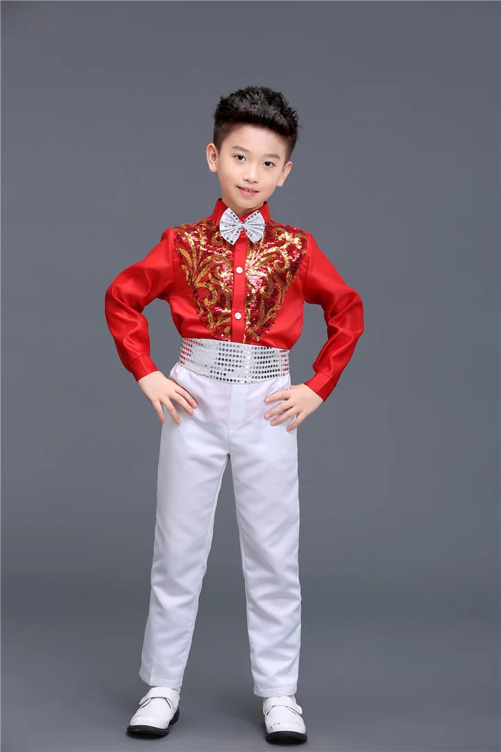 children's choir performance costumes for boys, children's glitters, boys, elementary school choirs, recitation, costume jazz