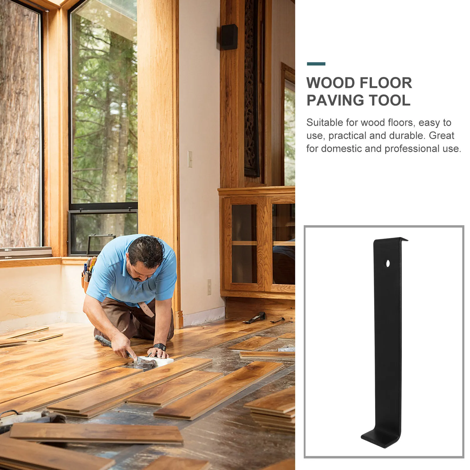 Floor Steel Pull Bar Heavy Duty Floor Installation Tool for Laminate Hardwood Flooring Fast Accurate Plank Alignment