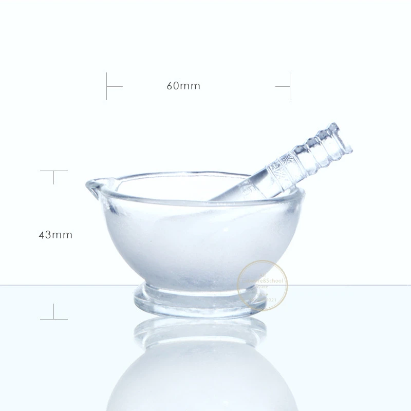 1pcs Laboratory DIA 60mm To 180mm Glass Mortar Plus Grinding Rod Grinding Medicine Bowl Smashing Medicine Pot Smashing Bowl