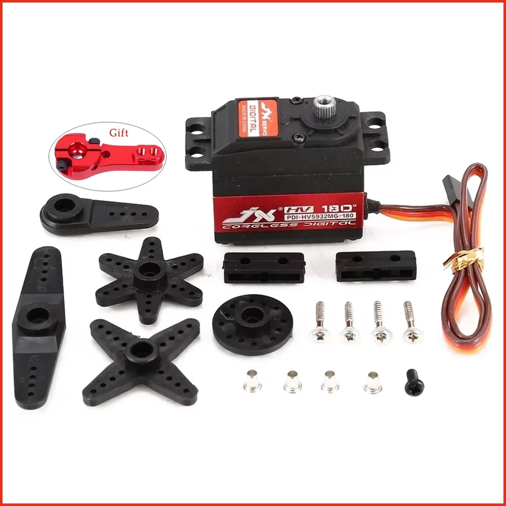 

JX PDI-HV5932MG 30 кг большой крутящий момент Высокое напряжение 180 градусов цифровой рулевой сервопривод для радиоуправляемой машины лодки робота вертолета квадрокоптера игрушки