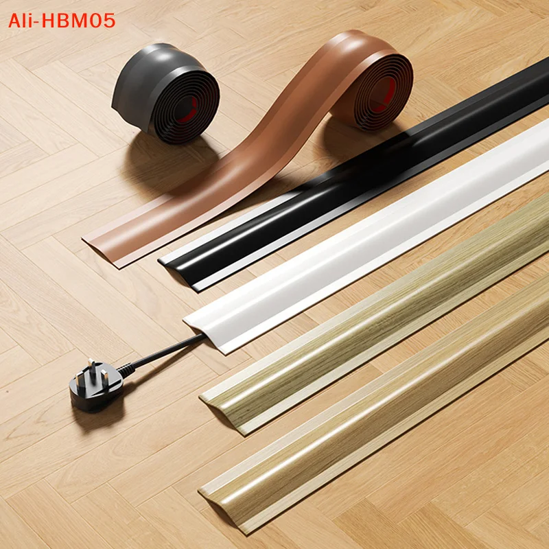 (HB05)4.2/5.5M PVC Cord Cover Floor For Wires Soft Floor Cable Cover Cord Hider Floor Cable Management Cable Protector