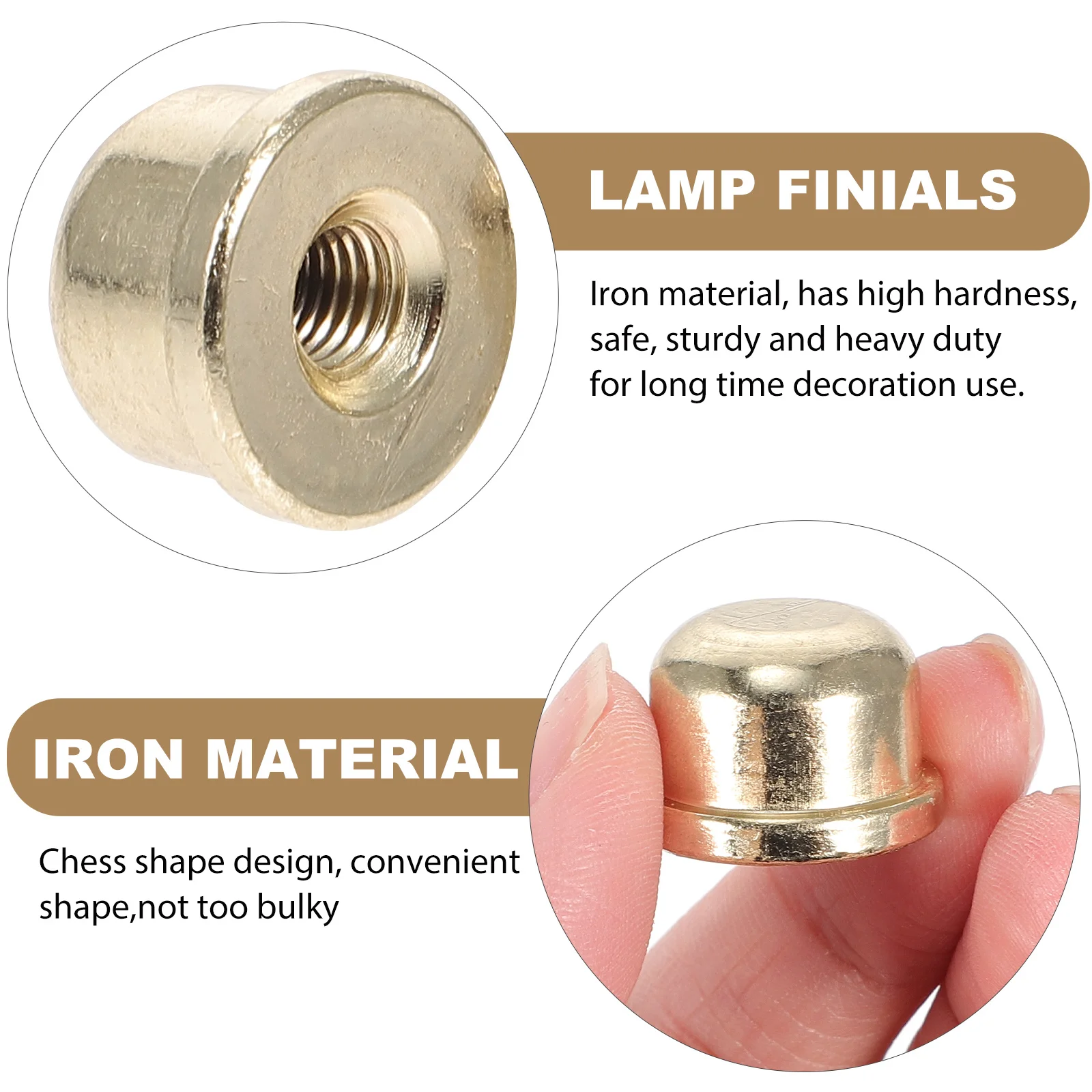 

8pcs Accessories Lamp Finials Tapped Solid Light Knob Decor For Lamp Shade Holder Harp Finial Caps Decoration For Diy Home