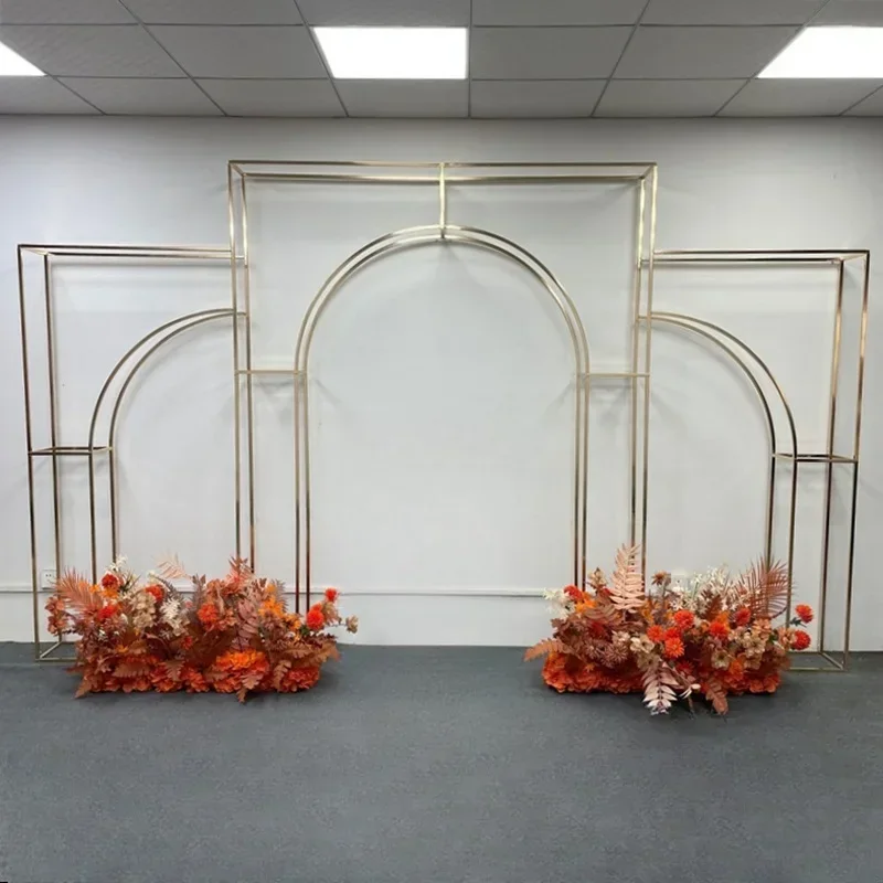 

2025 Wedding Supplies Metal Background Props Stand for Party Welcome Frame Sash Chandelier Flower Arch Wedding Backdrop Props