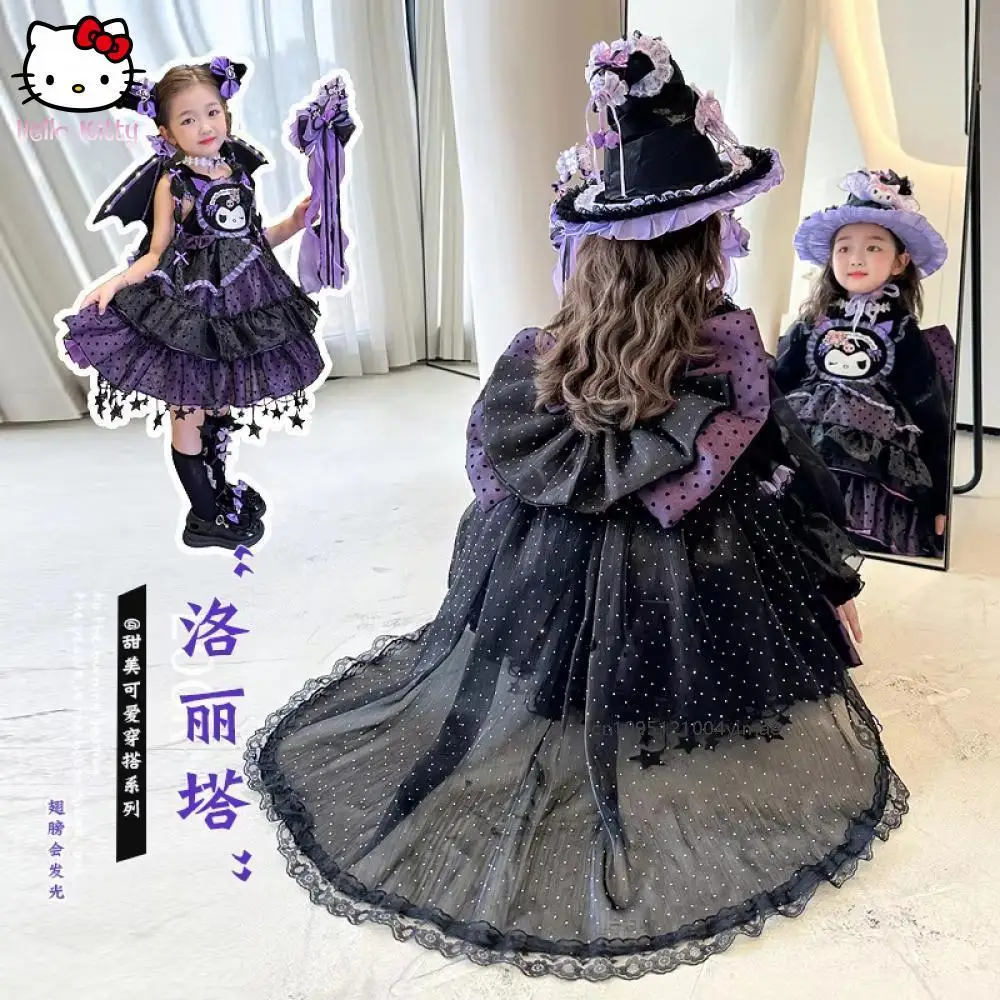 

Sanrio Halloween Kuromi Dress Girls Dress 2025 New Autumn/winter Collection Children's Birthday Gift Princess Dress Cartoon Cute