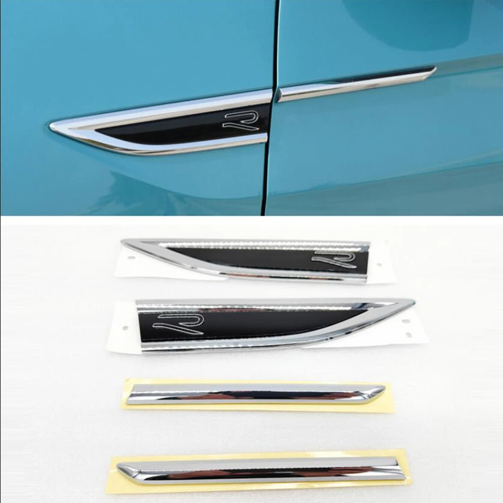 For VW Volkswagen T-cross Tcross 2018-2021 Car Side Wing Fender Door Emblem Badge Sticker Garnish Trim ABS chrome Accessories