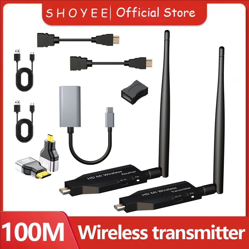 Wireless Transmitter & Receiver, 4K Decode Input 1080P@60Hz Output, Ultra-Low Latency  Plug & Play for Gaming, Home Theater