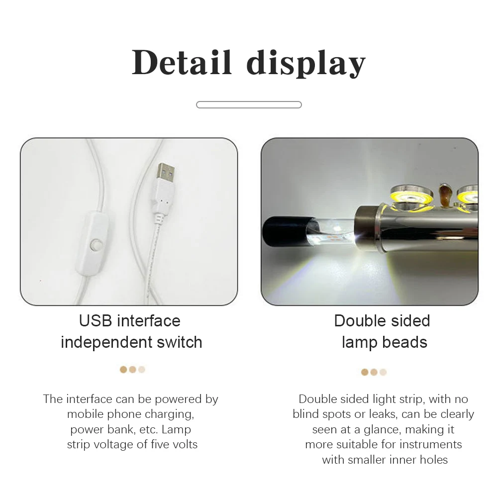 الساكسفون الناي LED تسرب ضوء ساكس إصلاح الضوء مع USB التوصيل والتبديل تستر مصباح متعدد الوظائف لمزامير الساكسفون الكلارينيت