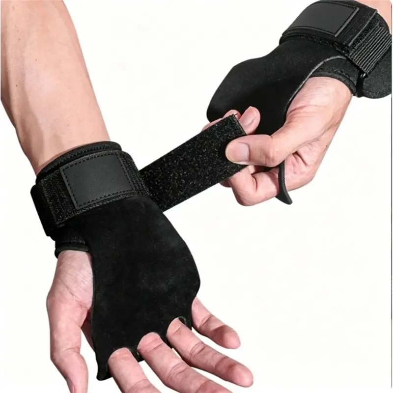 ABYM Men's Leather Hand Grips For Training & Gymnastics - 3 Finger Full Coverage Genuine Leather Palm Grips