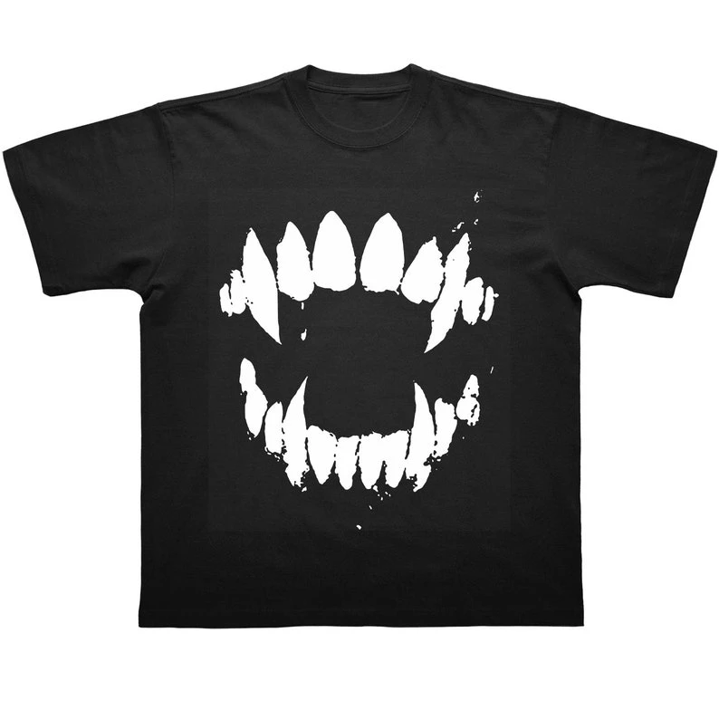 Fangs T Shirt, Y2k Streetwear T Shirt, Big Lips Unisex Shirt