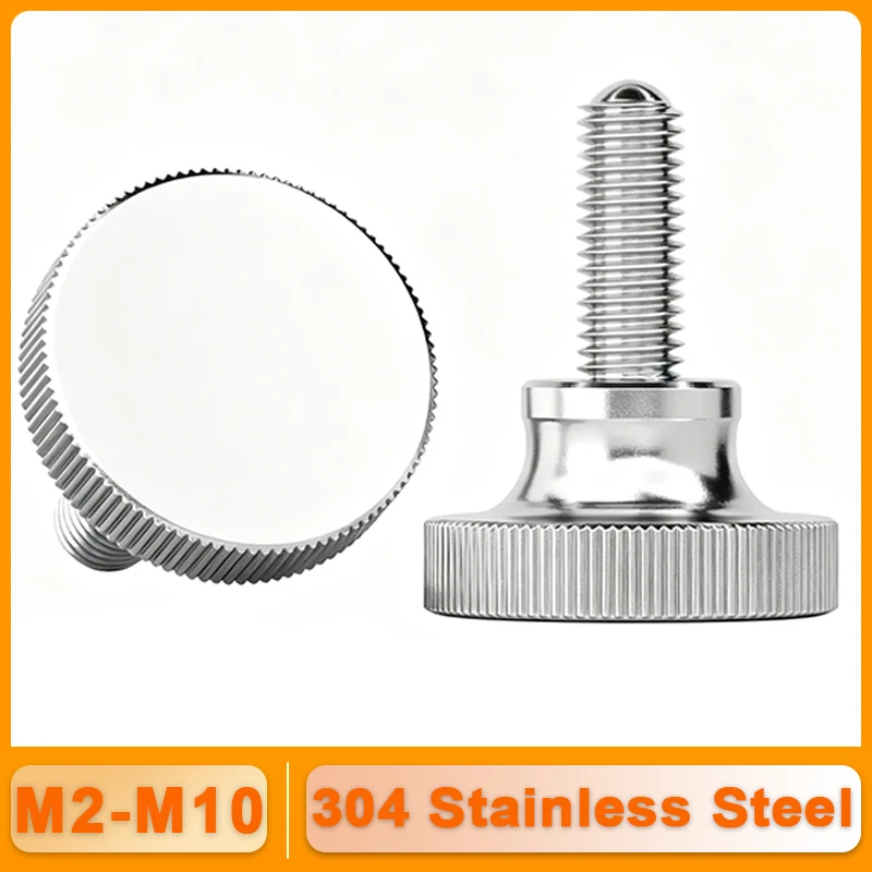 304 Stainless Steel Knurled Step Head Thumb Screw M2M3 M4 M5 M6 M8 M10 Hand Tighten Adjust Bolt Curtain Wall Glass Lock Fastener