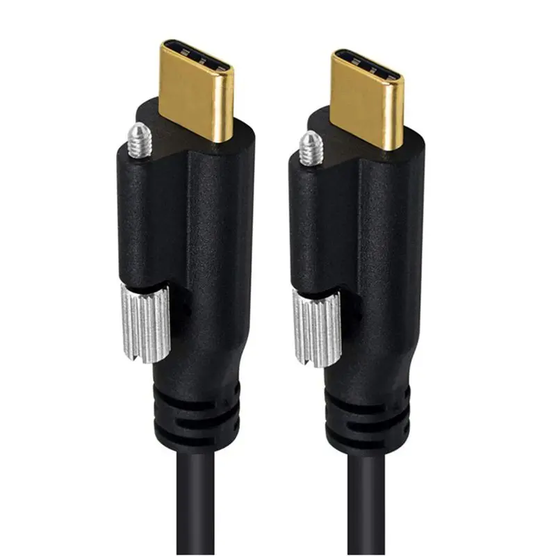 10Gbps 4K 60Hz Standard Gold-Plated USB3.1 Type-C Male to Male Elbow With Fixed Screw, 5A Data Cable For Mobile Phone and Laptop