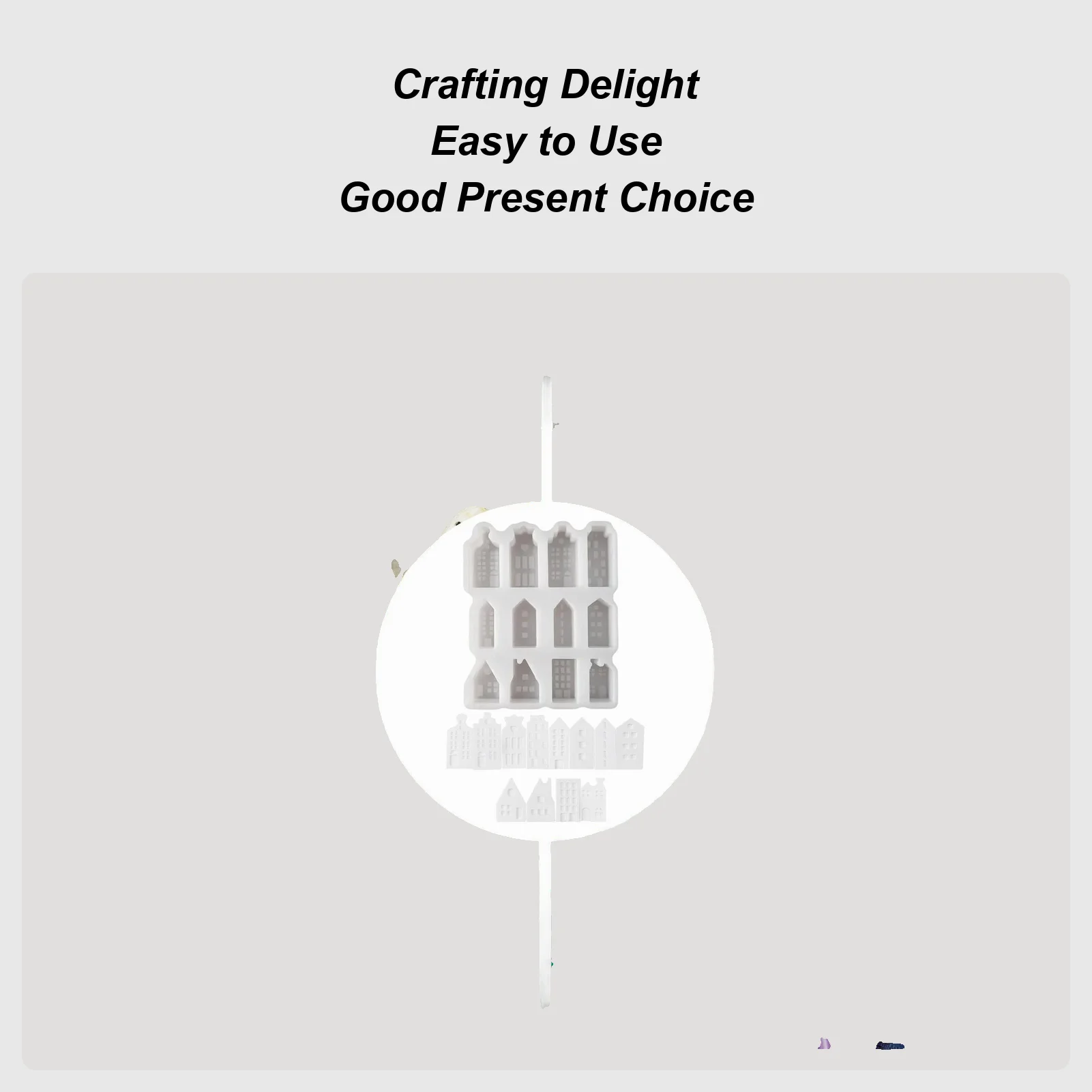 

House Silicone Mold House Cement Mold 12-cavity Silicone Craft Mould For Home Decor Plaster Ornament Candle Making Epoxy Resin