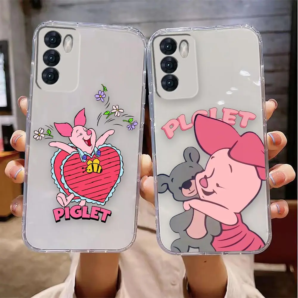 Clear Phone Case For VIVO Y32 Y33S Y50 Y51S Y52S Y53S Y55S Y66 Y77 Y95 Y97 V20 V21 5G 4G Case Funda Shell Cute Pink Piglet Anime