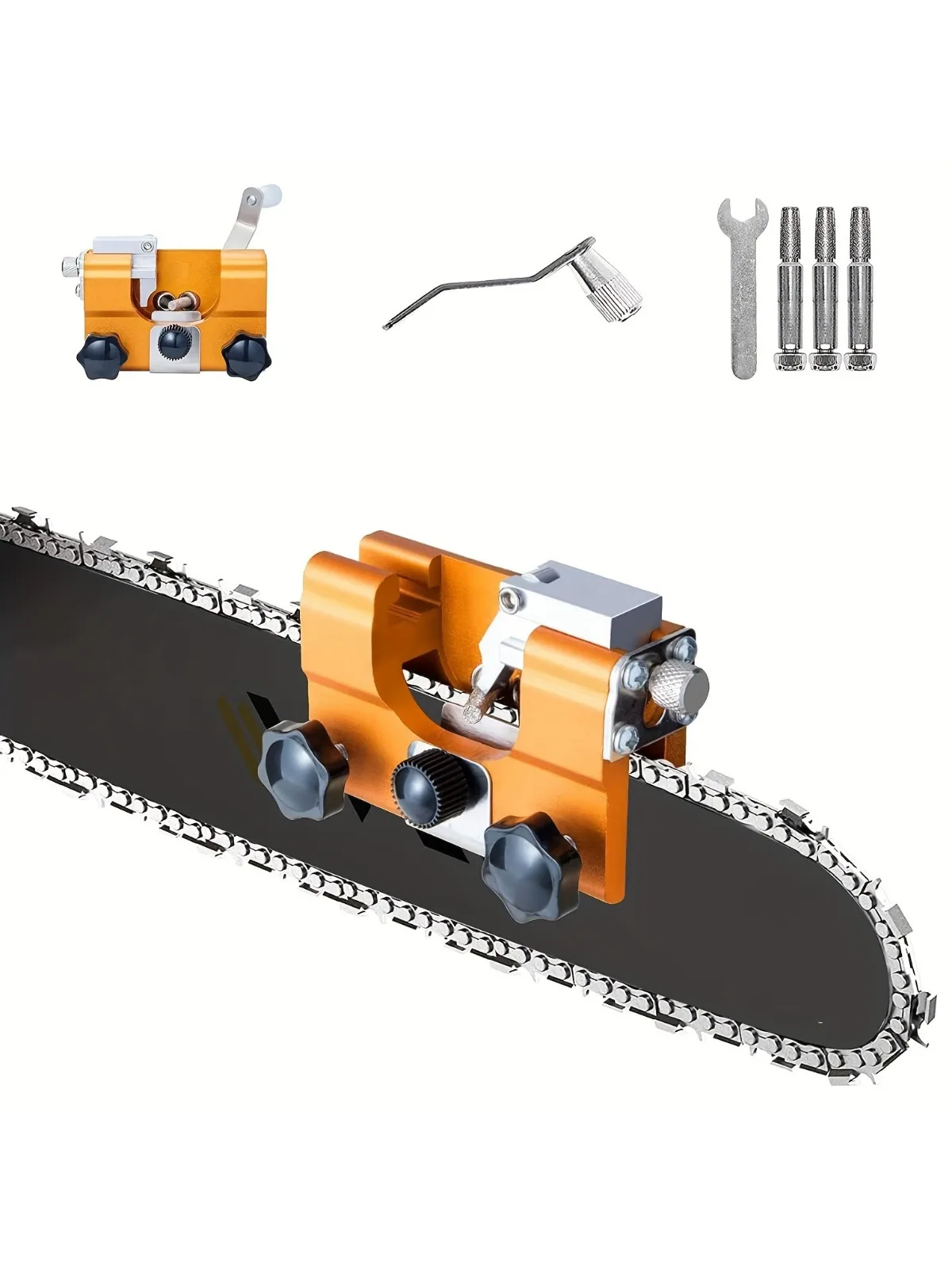 

Портативная точилка для бензопилы, набор инструментов для быстрой заточки, подходит для всех видов бензопил и электрических пил