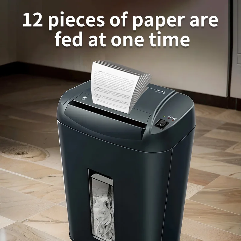 Office & Home Paper Shredder Machine Hot Selling 12 Sheet Cross Cut Shredder Card Shredding Ability Paper Shredder
