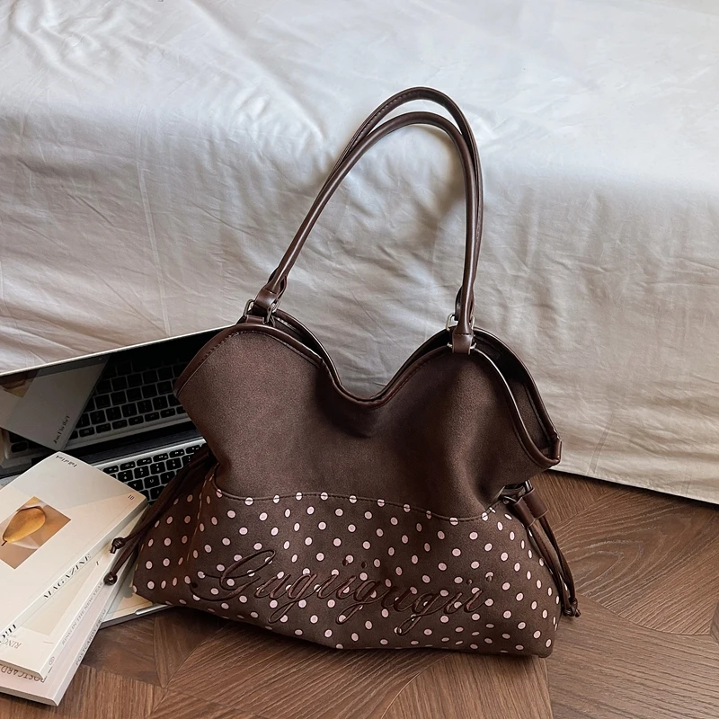 

Large Shopping Underarm Bags Lady Winter Shoulder Bag for Women 2025 New Trend Y2K Handbags and Purses Faux Suede Tote Travel