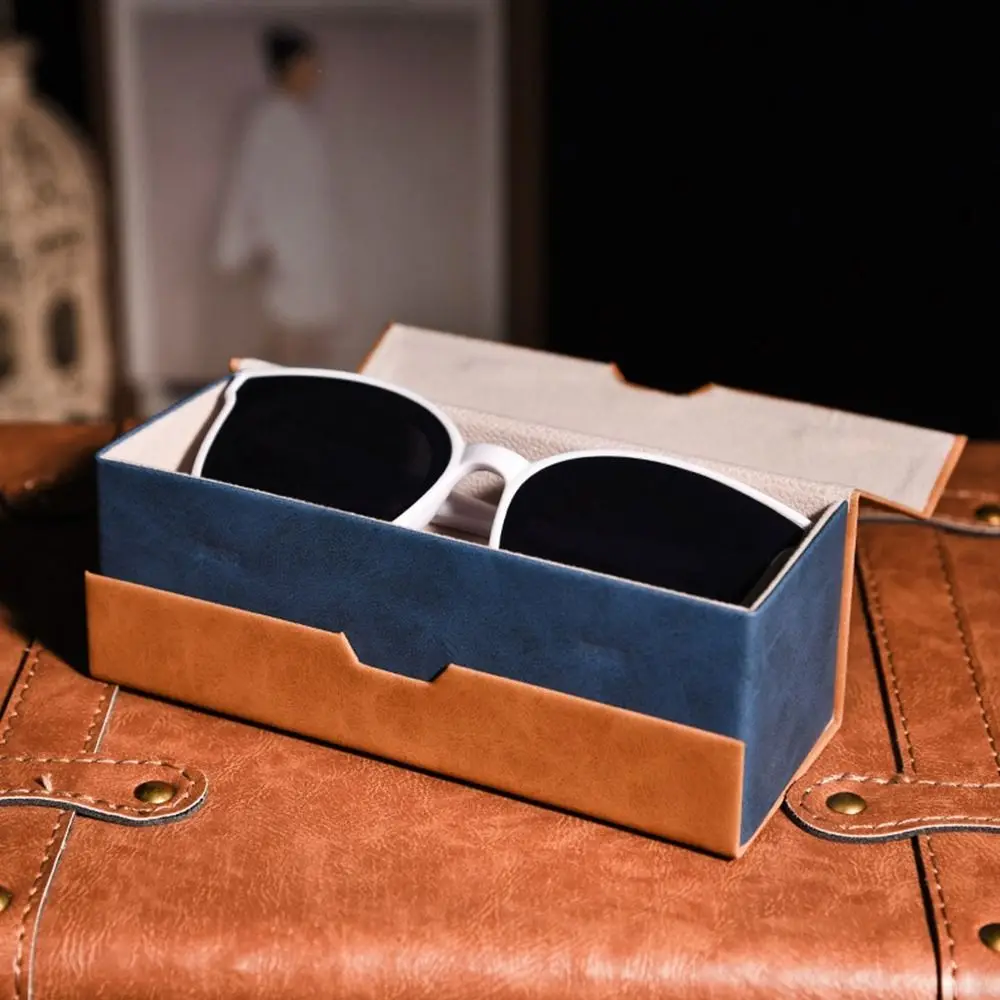 بو الجلود طبقة مزدوجة بو نظارات مربع النظارات حالة النظارات حالة النظارات حالة النظارات زوجين من حالة النظارات سعة كبيرة