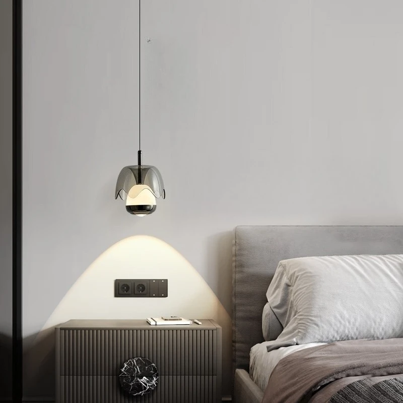 

Minimalist Luxury LED Pendant Light Black Gold Suspension Decoration Bedside Light for Bedroom Living Room Indoor Pendant Lamps