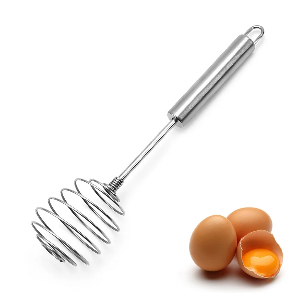 Stainless Steel Spring Ball Whisk Handheld No Deformation Egg Beater Rust-proof Corrosion-resistant Cream Mixer Baking Tool
