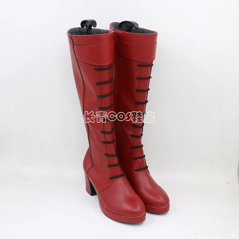 Game Helltaker the Great Fly Beelzebub Cosplay Shoes Red Halloween Party Costume Props Boots
