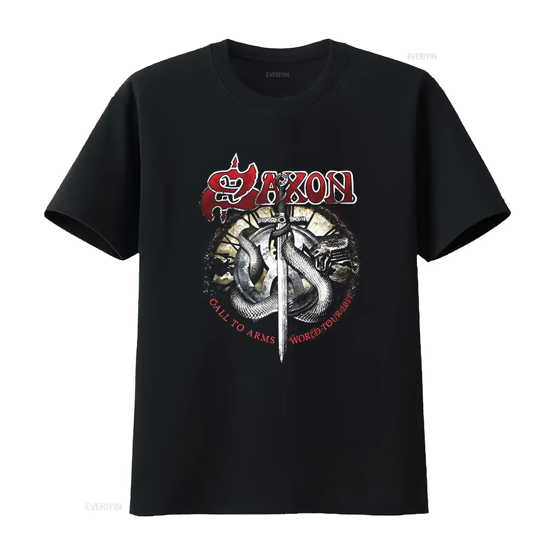 Saxon Call To Arms World Tour Band T Shirt for Fans All Size S 4XL vintage Washed Casual Top For Everyday Wear Soft homme