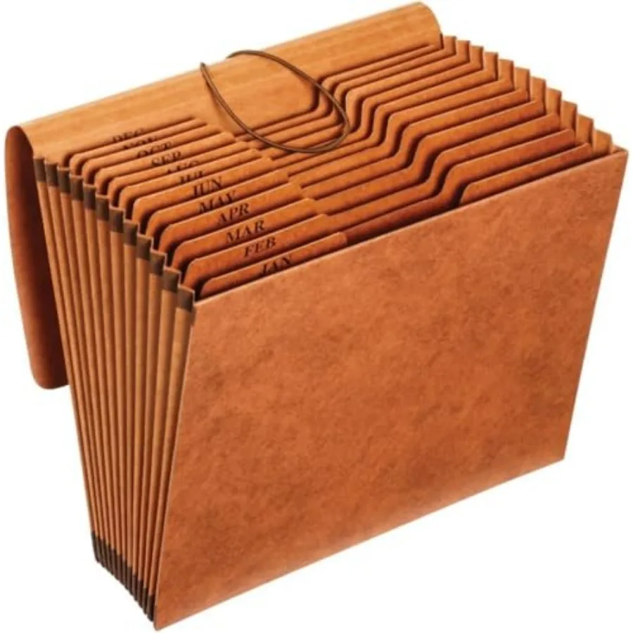 

Heavy Duty with Flap, Document Organizer for School, Home and Office, Portable Organization, 12 Monthly Pockets, 1/3 Cut Tabs,