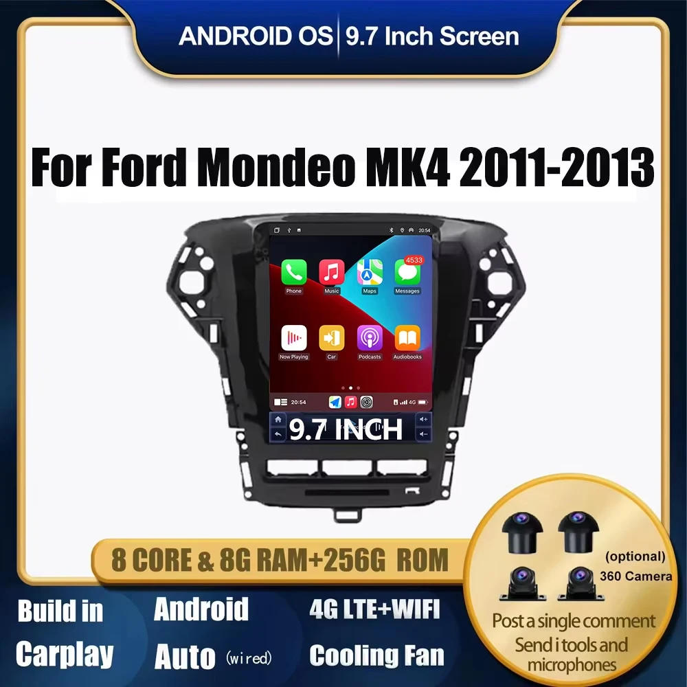 

9.7 Inch Screen For Ford Mondeo MK4 2011-2013 Car Radio Navigation GPS Multimedia Video Player Stereo NO 2 din DVD WIFI 4G Lte