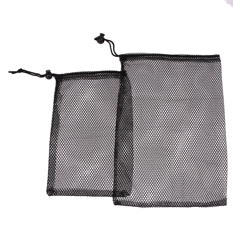 Storage Pouch Laundry Bag Stuff Sack with Black Durable Nylon Mesh Drawstring Bag  Multi Purpose Home Travel Outdoor Activity