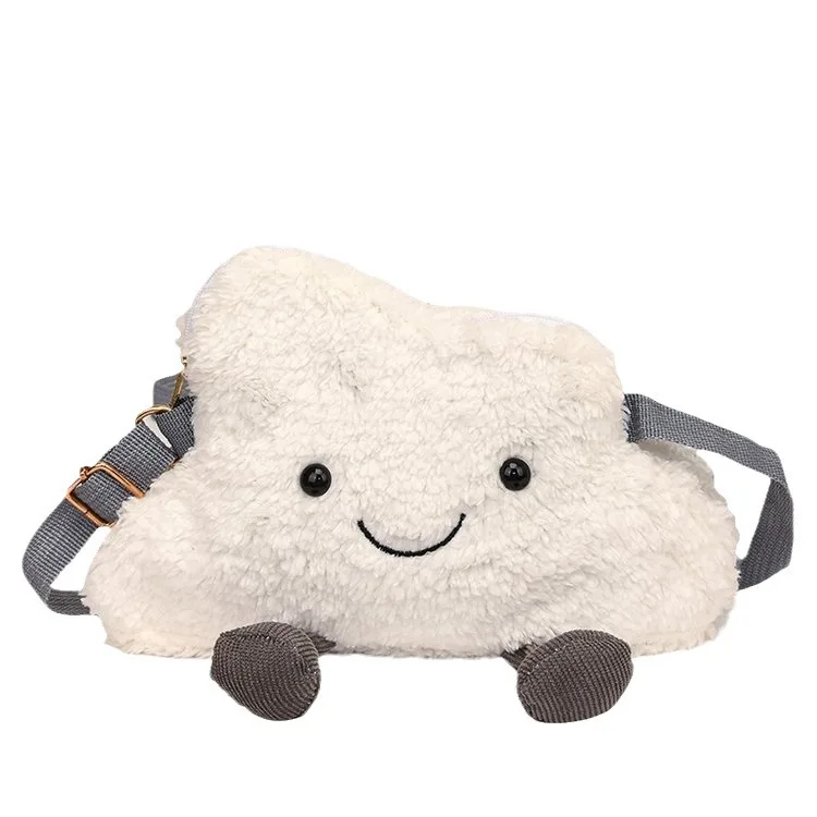 Kawaii Plush กระเป๋าผู้หญิงกระเป๋าใหม่น่ารักการ์ตูน Creative Cloud กระเป๋าสาวไหล่กระเป๋า Crossbody กระเป๋ากระเป๋าสตางค์โทรศัพท์มือถือ