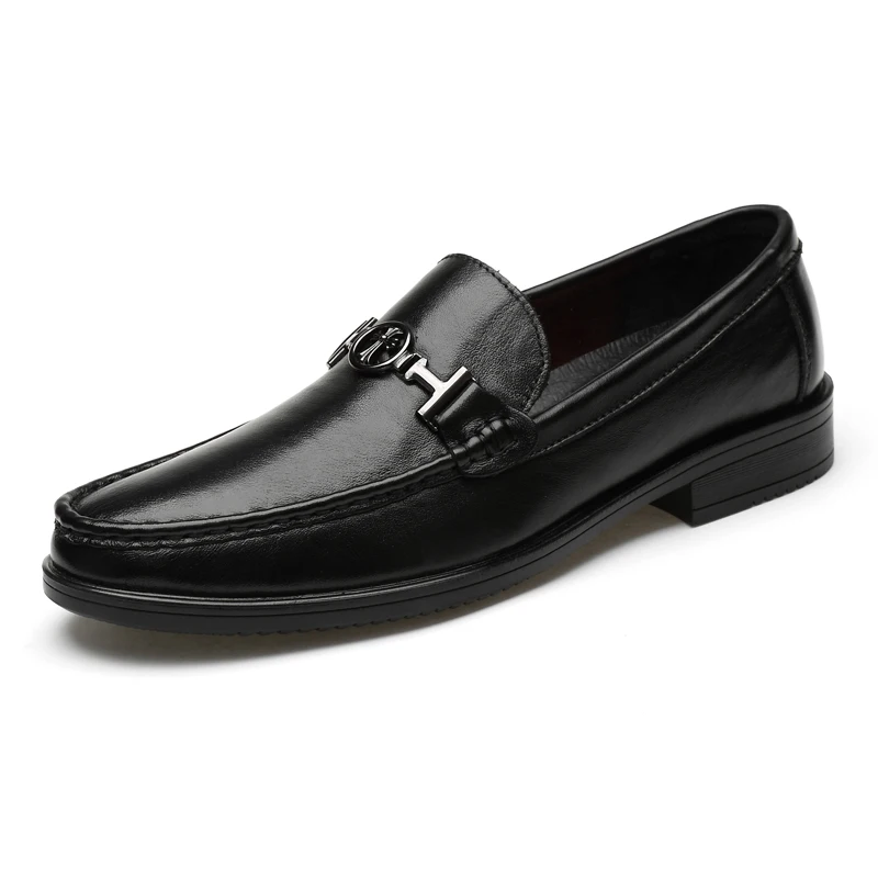 Men's Uniform Dress Oxford Loafers Shoes Low-top Flat Slip On Genuine Cow Leather Formal Summer Air Hole Breathable Business