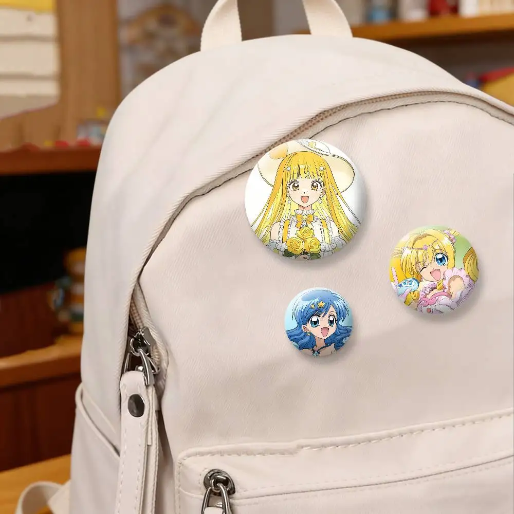 M-Mermaid Melody Pichi Pitch Badges Creative Tinplate Button PinsBrooch Badge Clothes Backpack