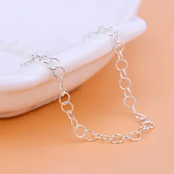 S925 sterling silver circle chain jewelry accessories handmade DIY semi-finished bracelet anklet necklace chain material